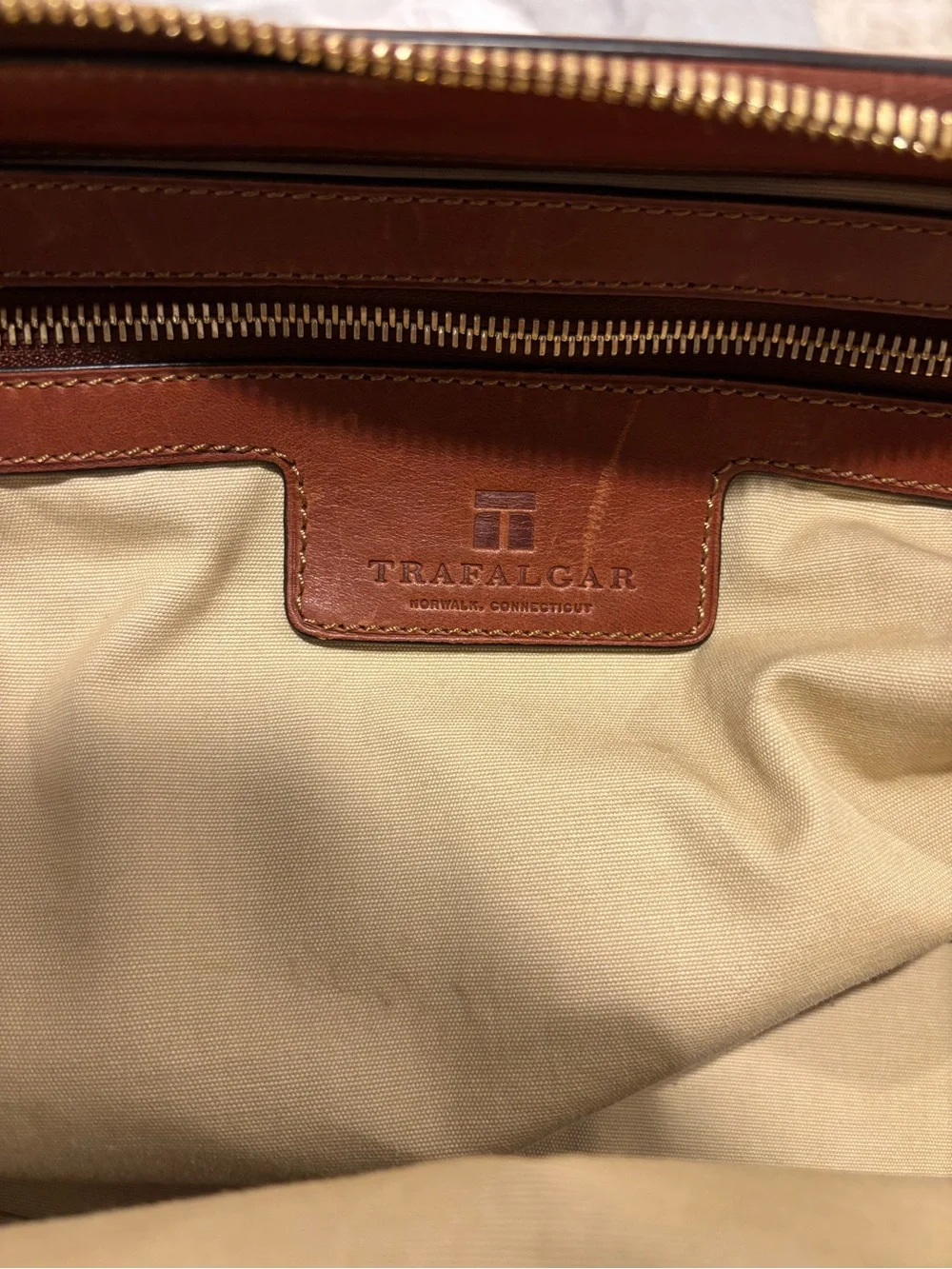 Trafalgar Olive Green and Brown Leather Trim Weekender duffle Bag